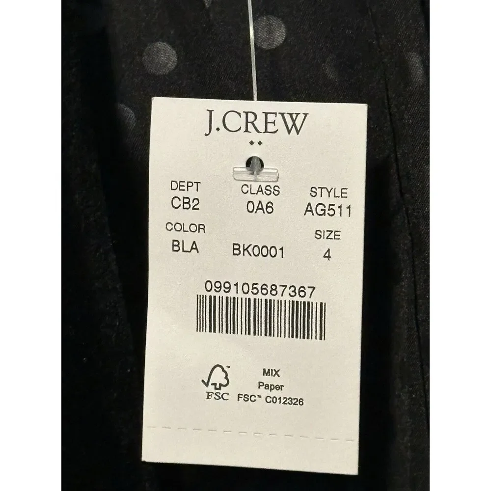 NWT J.CREW Timeless Classic Black Velvet Single-Breasted Crest‎ Button Blazer 4